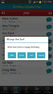 Birthday Calendar Free скриншот 5